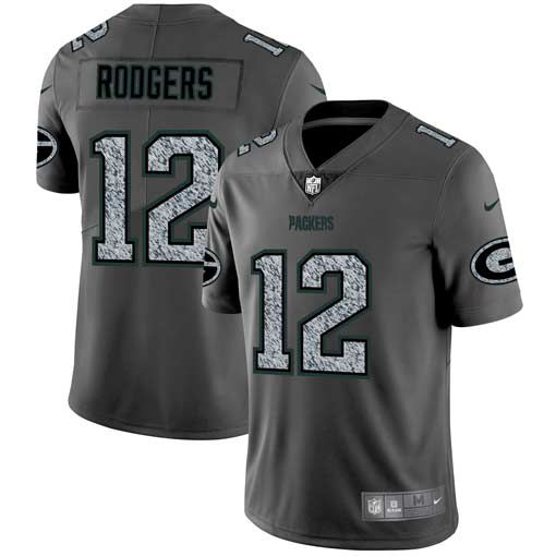Men Green Bay Packers #12 Rodgers Nike Teams Gray Fashion Static Limited NFL Jerseys->green bay packers->NFL Jersey